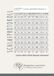 Titel kostenloses Schlafprotokoll von Begleitet Wachsen